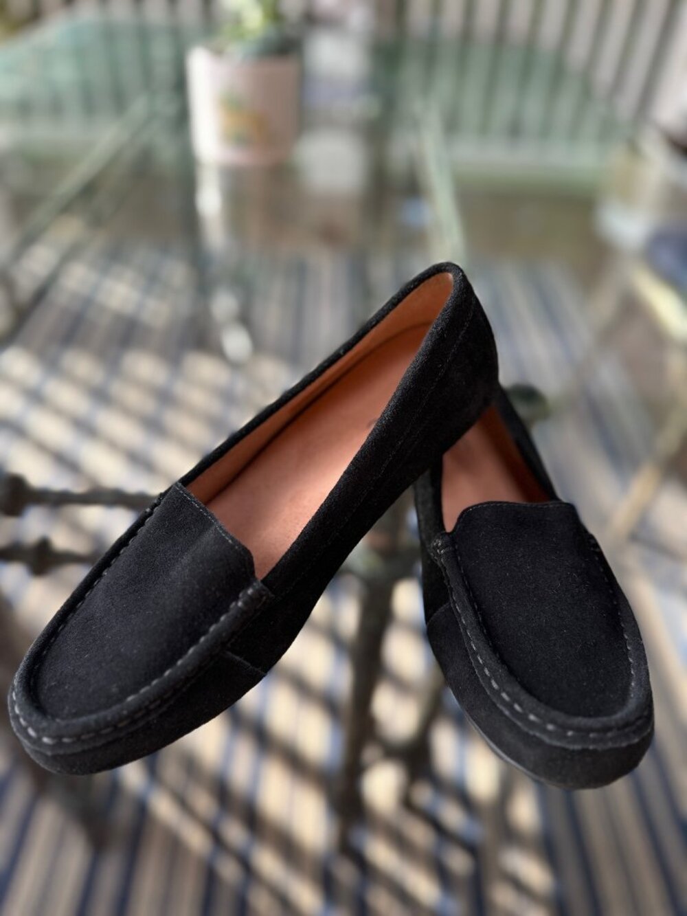 Vionic Debbie Black Suede Slip On Moccasin Loafers EU40 Women’s US 8.5